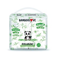 BAMBOOLOVE, Pieluszki jednorazowe bambusowe, rozmiar M (6-11 kg), 24 szt.