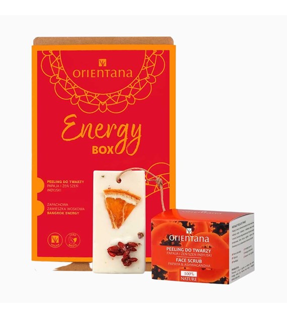 Orientana, Zestaw ENERGY Box: peeling do twarzy i zawieszka zapachowa