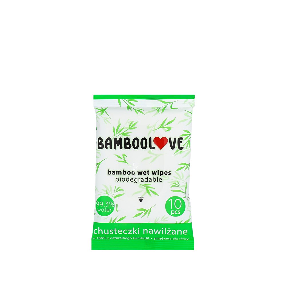 Bamboolove, Bambusowe chusteczki nawilżane dla dzieci, 10 szt.