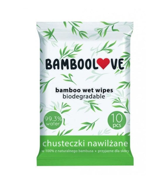 Bamboolove, Bambusowe chusteczki nawilżane dla dzieci, 10 szt.