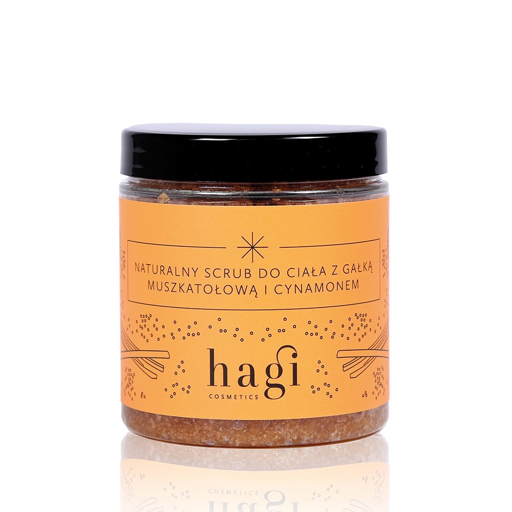 Hagi, Naturalny scrub do ciała z gałką muszkatołową i cynamonem, 300 g