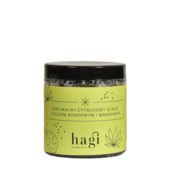 HAGI, Naturalny scrub do ciała z olejem konopnym i makadamia, 280 g