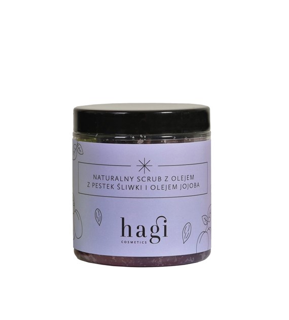 HAGI, Naturalny scrub do ciała z olejem z pestek śliwki i jojoba, 300 g