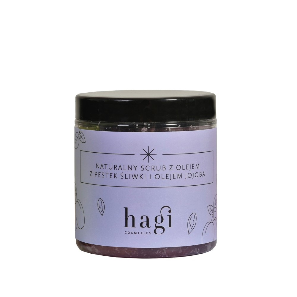 HAGI, Naturalny scrub do ciała z olejem z pestek śliwki i jojoba, 300 g