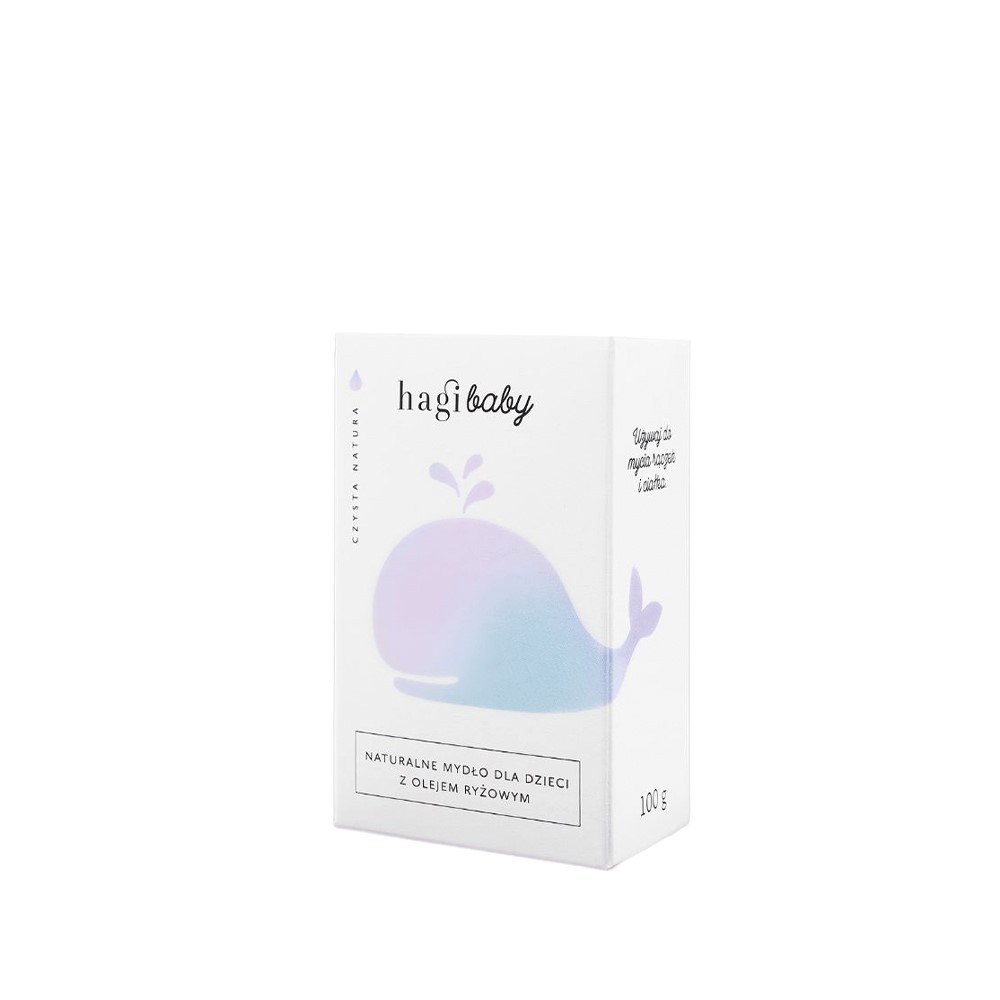 Hagi Baby, Naturalne mydło dla dzieci z olejem ryżowym, 100 g