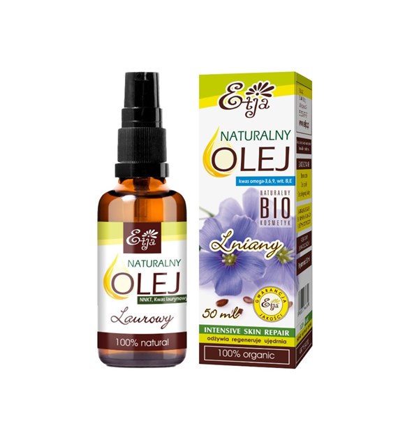 Etja, Naturalny olej lniany BIO (kwas omega-3,6,9, witamina B,E), 50 ml