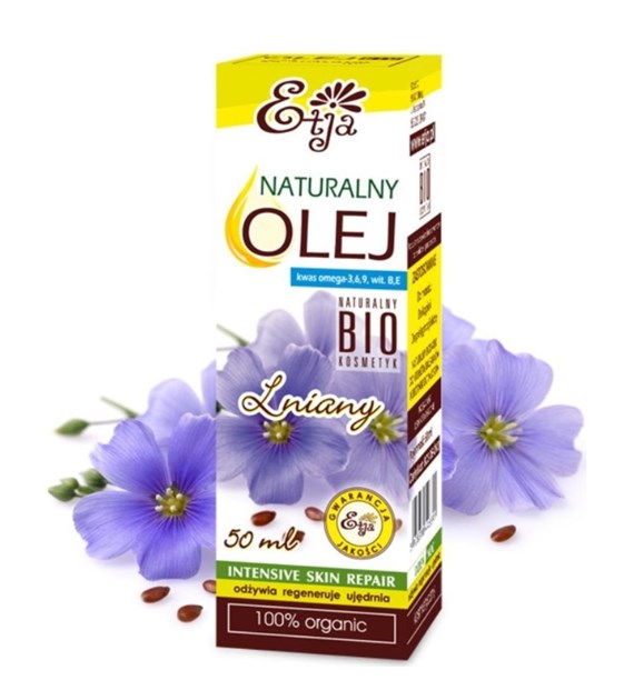 Etja, Naturalny olej lniany BIO (kwas omega-3,6,9, witamina B,E), 50 ml