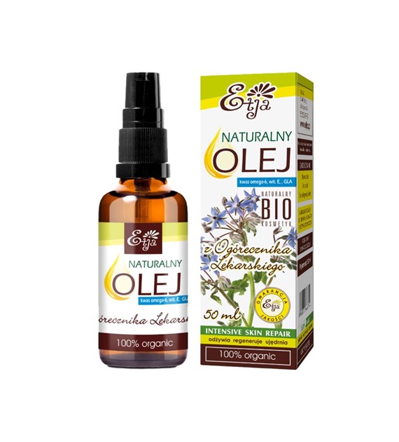 Etja, Naturalny BIO olej z ogórecznika lekarskiego (kwas omega6, witamina E., GLA), 50 ml