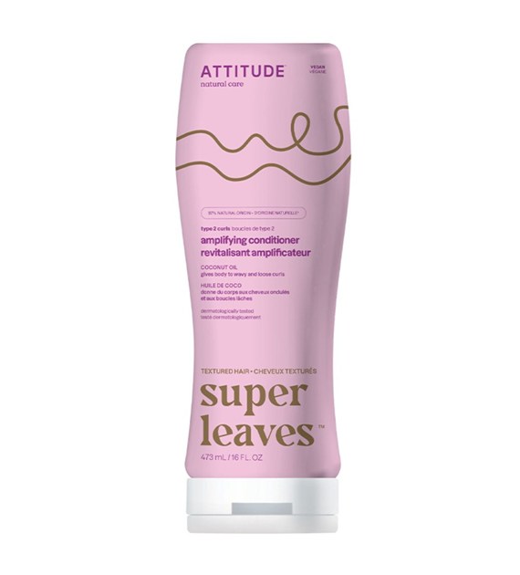 Attitude SUPER LEAVES, Odżywka do włosów kręconych, nadająca objętość, z olejem kokosowym, 473 ml