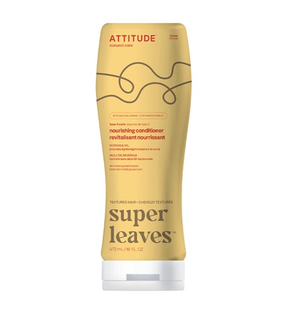 Attitude SUPER LEAVES, Odżywka do włosów kręconych, z olejem moringa, 473 ml