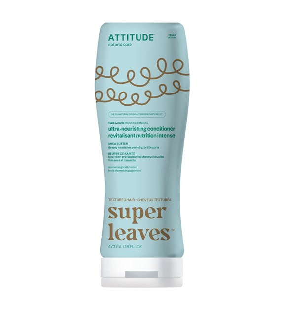 Attitude SUPER LEAVES, Odżywka do włosów kręconych, z masłem shea - intensywne odżywienie, 473 ml