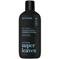 Attitude SUPER LEAVES,  Szampon i odżywka do włosów 2w1 dla mężczyzn, pielęgnacja skóry głowy  - Eukaliptus i Szałwia, 415 ml