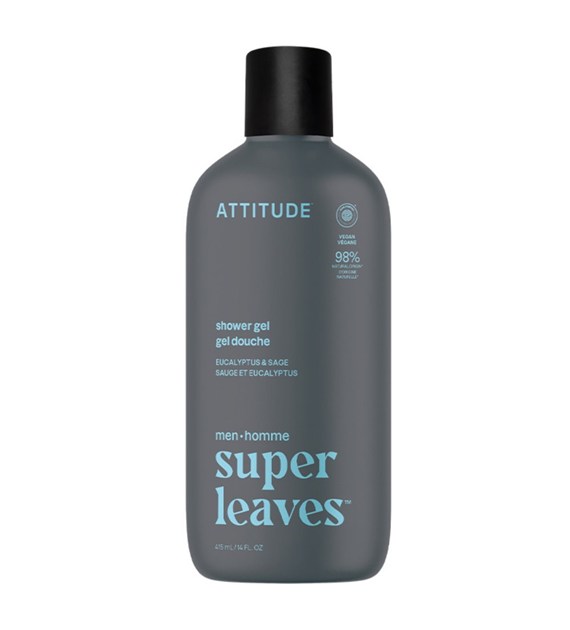 Attitude SUPER LEAVES,  Żel pod prysznic, dla mężczyzn - Eukaliptus i szałwia, 415 ml