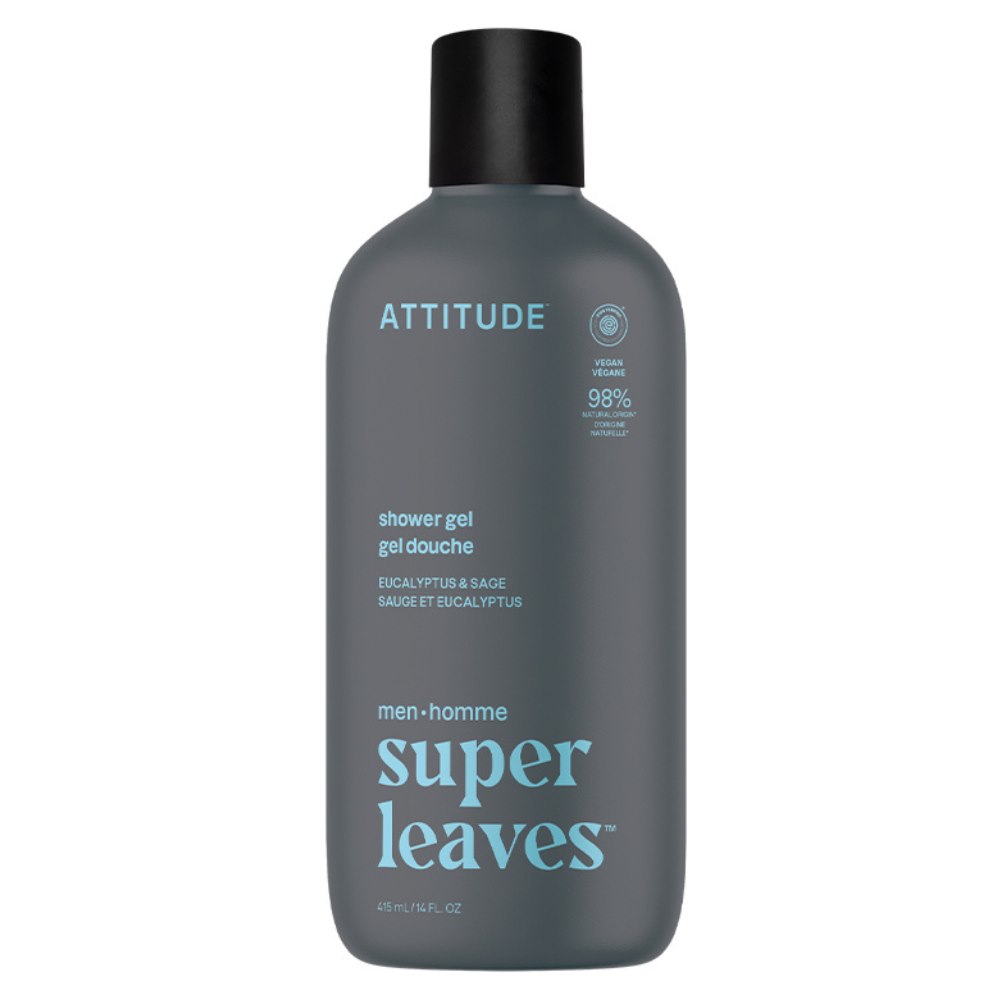 Attitude SUPER LEAVES,  Żel pod prysznic, dla mężczyzn - Eukaliptus i szałwia, 415 ml