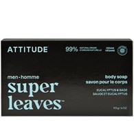 Attitude SUPER LEAVES, Mydło w kostce do ciała, dla mężczyzn - Eukaliptus i szałwia, 113 g