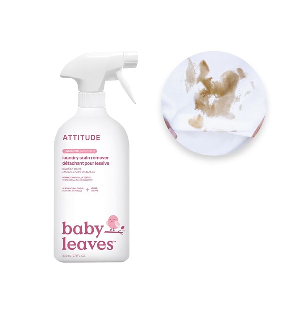 Attitude BABY LEAVES™, Odplamiacz do ubranek dziecięcych w spray'u, bezzapachowy, 800 ml