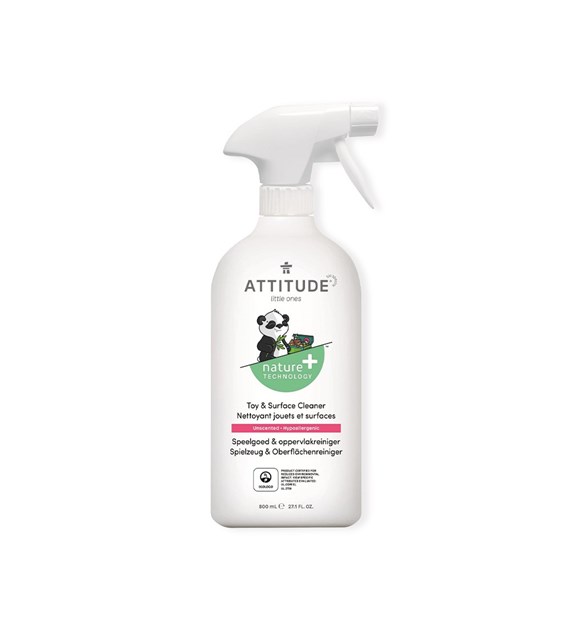 Attitude BABY LEAVES™, Spray do mycia zabawek i powierzchni w pokoju dziecka, bezzapachowy, 800 ml