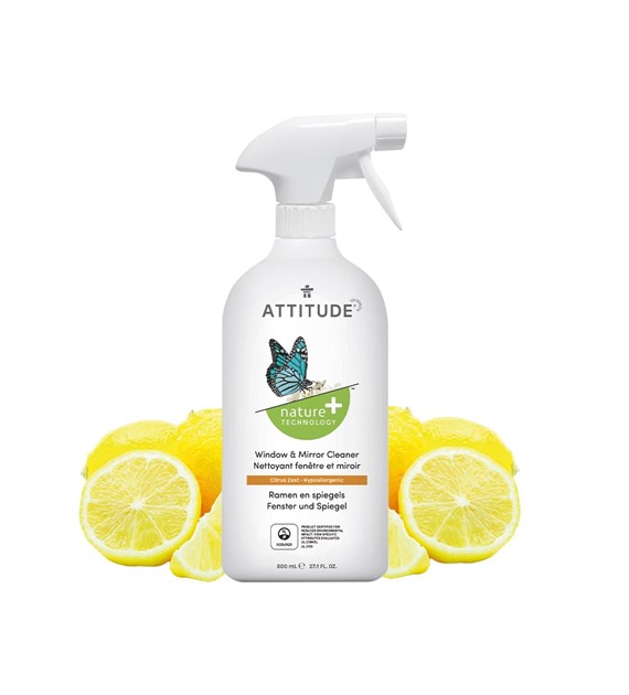 Attitude NATURE+, Spray do mycia okien i luster, 800 ml