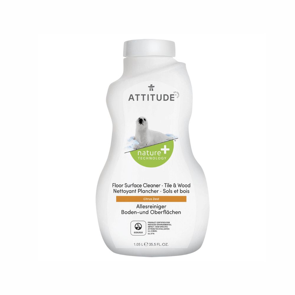 Attitude NATURE+, Płyn do mycia drewnianych podłóg oraz płytek o zapachu skórki cytrusowej, 1050 ml