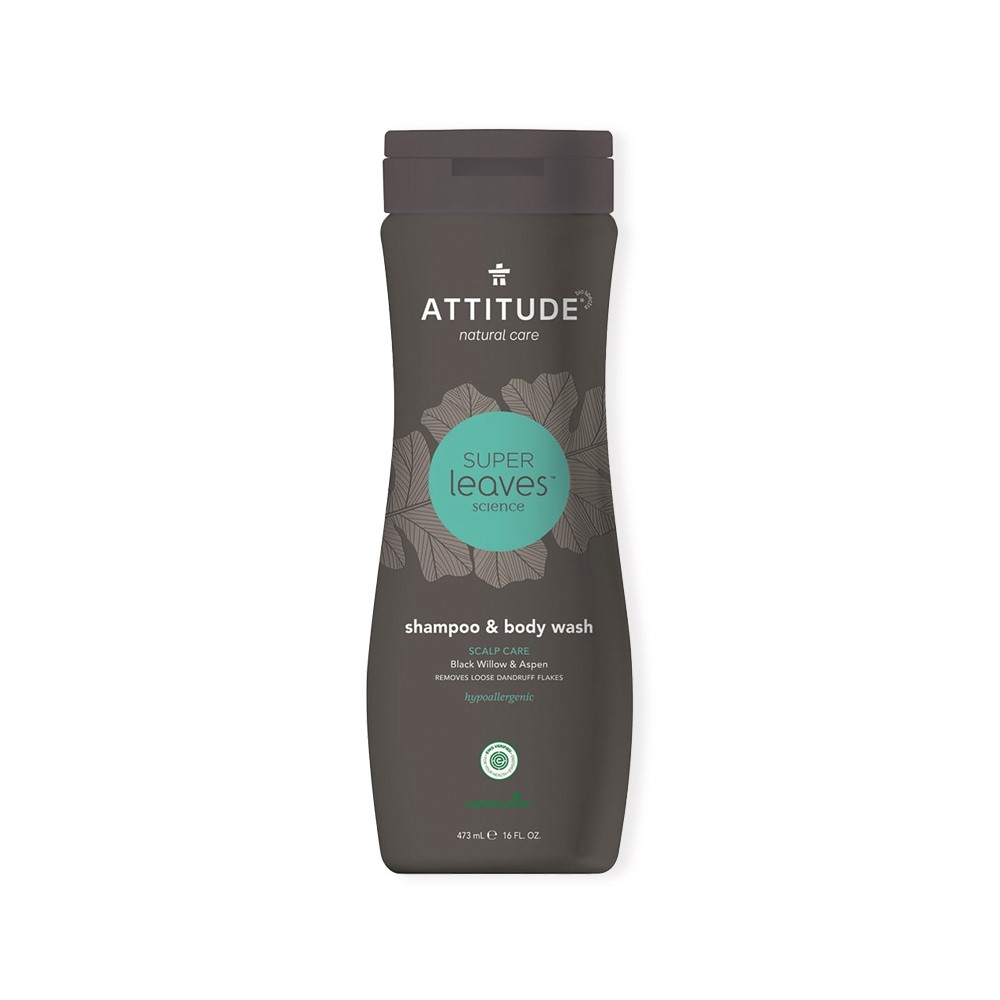 Attitude SUPER LEAVES™, SCALP CARE MEN, Szampon i płyn do mycia ciała, 473 ml