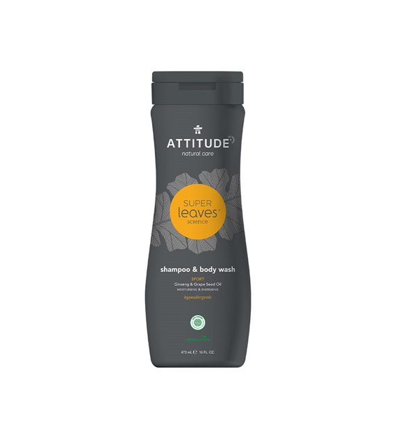 Attitude SUPER LEAVES™, SPORTS MEN, Szampon i płyn do mycia ciała, 473 ml