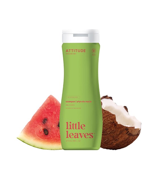 Attitude LITTLE LEAVES™, Szampon i żel do mycia ciała dla dzieci, arbuz i kokos, 473 ml