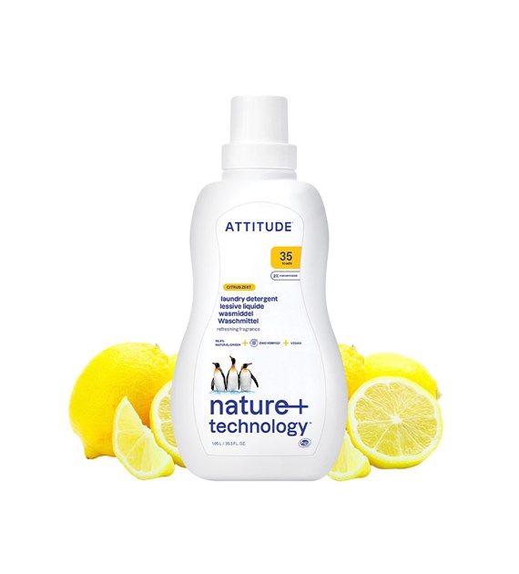 Attitude NATURE+, Płyn do prania o zapachu skórki cytrusowej, 1050 ml
