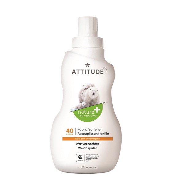 Attitude NATURE+, Płyn do płukania tkanin o zapachu skórki cytrusowej, 1040 ml