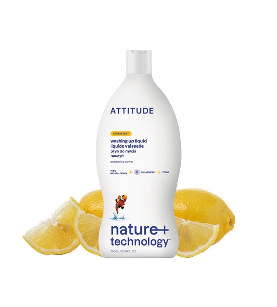 Attitude NATURE+, Płyn do mycia naczyń o zapachu skórki cytrusowej, 700 ml