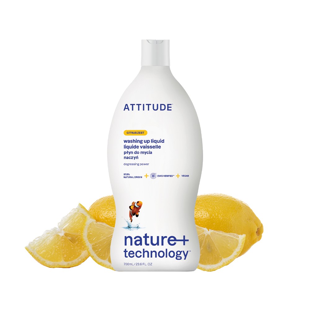 Attitude NATURE+, Płyn do mycia naczyń o zapachu skórki cytrusowej, 700 ml