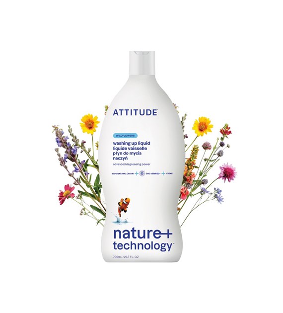 Attitude NATURE+, Płyn do mycia naczyń o zapachu polnych kwiatów, 700 ml