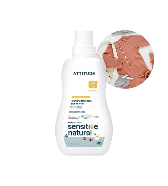 Attitude SENSITIVE SKIN BABY, Delikatny płyn do prania ubranek dziecięcych, 1L
