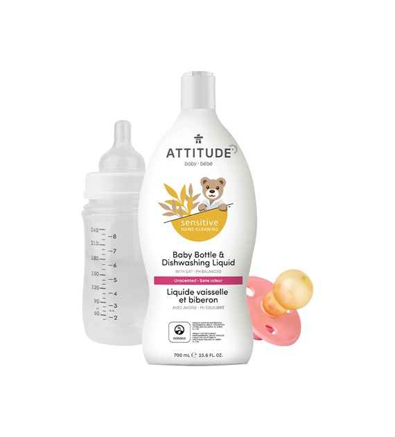 Attitude SENSITIVE HOME CLEANING, Płyn do mycia butelek i naczyń dla dzieci, bezzapachowy, 700 ml