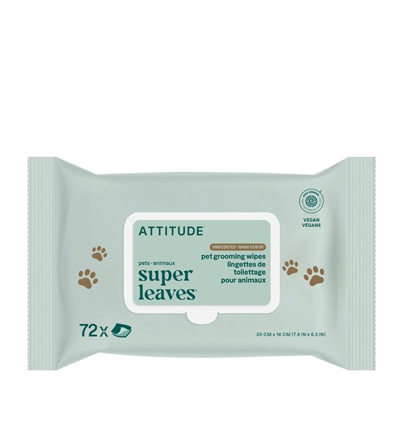 Attitude Furry Friends, Chusteczki pielęgnacyjne dla zwierząt, 72 szt.
