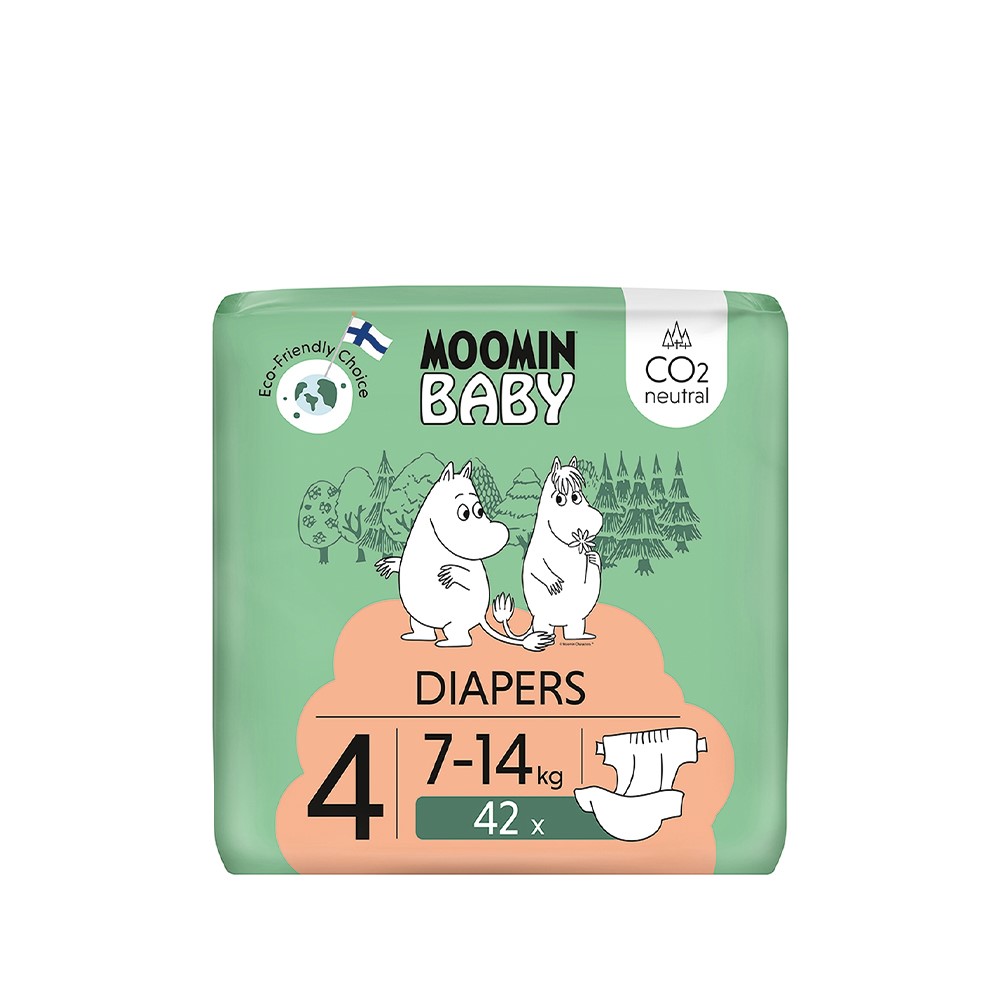 MOOMIN Baby, Pieluszki 4 MAXI 7-14 kg, 42 szt. EKO