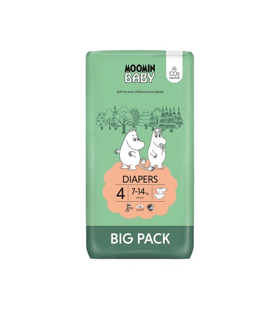 MOOMIN Baby, Pieluszki 4 MAXI (7-14kg), 63 szt. EKO BIG PACK