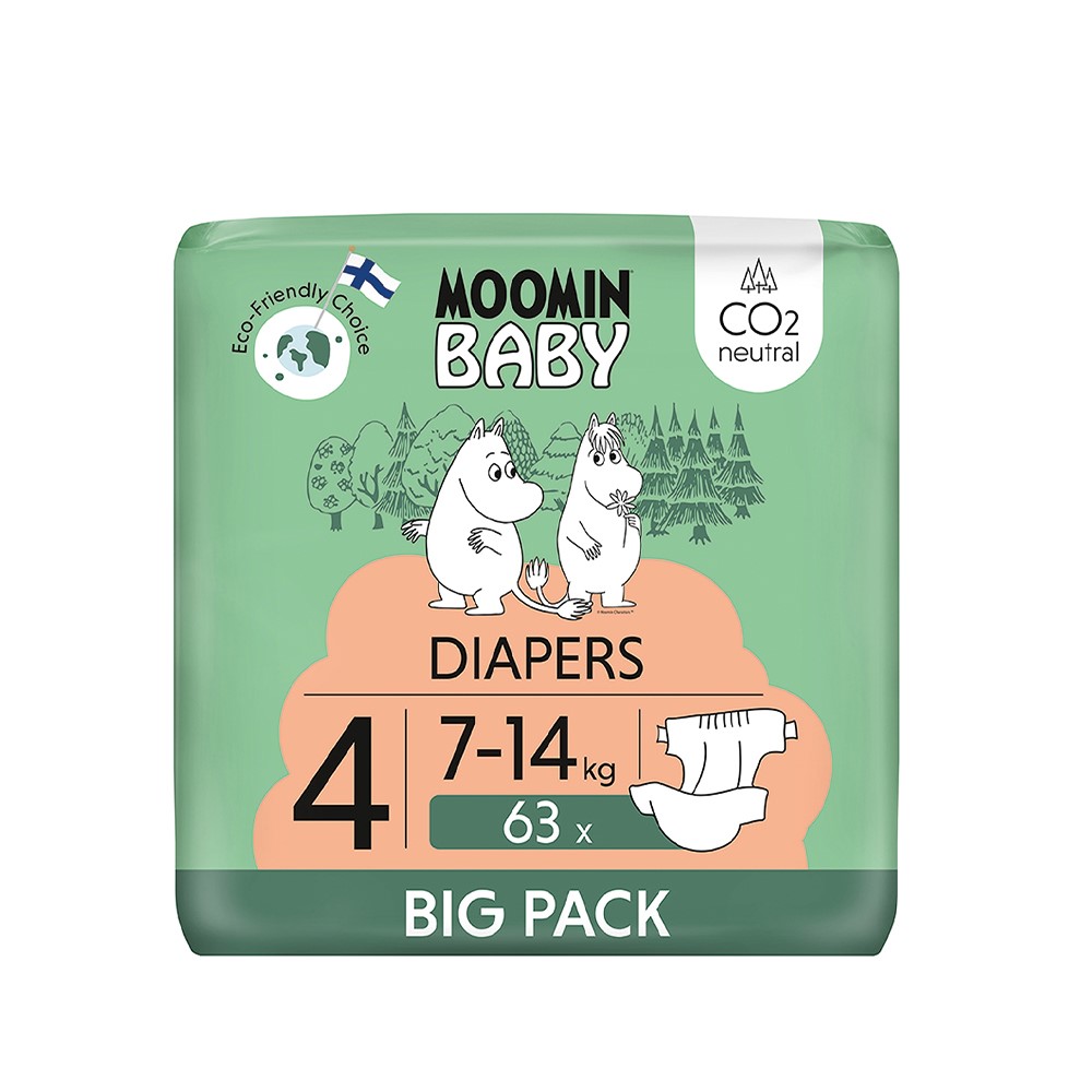 MOOMIN Baby, Pieluszki 4 MAXI (7-14kg), 63 szt. EKO BIG PACK