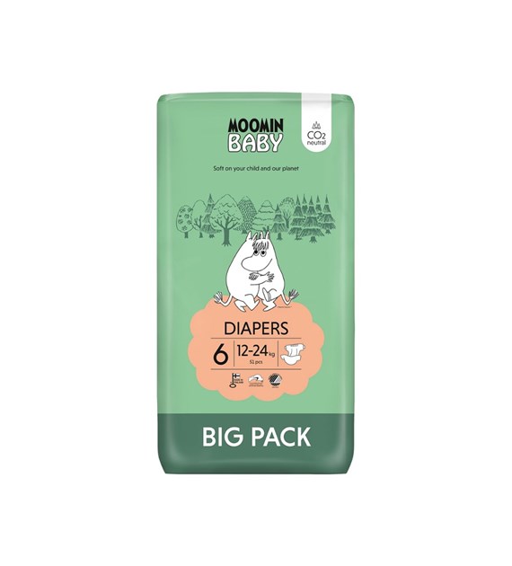 MOOMIN Baby, Pieluszki 6 JUNIOR (12-24kg), 51 szt. EKO BIG PACK