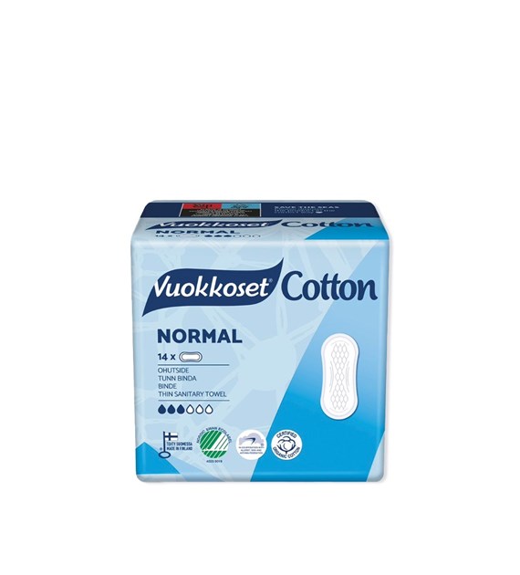 Vuokkoset, COTTON, NORMAL, Podpaski bez skrzydełek, 14 szt.