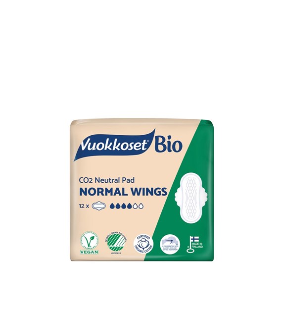 Vuokkoset, BIO, NORMAL WINGS, Podpaski ze skrzydełkami, 12 szt.