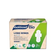 Vuokkoset, BIO, LONG WINGS, Podpaski ze skrzydełkami, dłuższe, 10 szt.