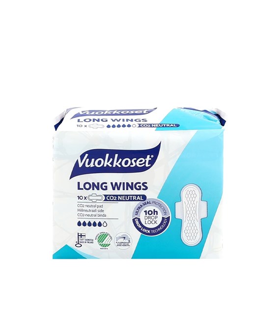 Vuokkoset, LONG WINGS, Podpaski ze skrzydełkami, dłuższe, 10 szt.