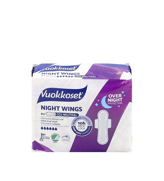 Vuokkoset, NIGHT WINGS, Podpaski ze skrzydełkami na noc, 9 szt.