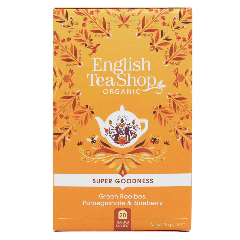 English Tea Shop, Herbata Green Rooibos, Pomegranate & Blueberry, 20 saszetek