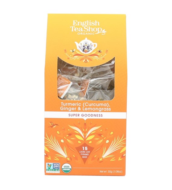 English Tea Shop, Herbata Turmeric Ginger & Lemongrass, 15 piramidek