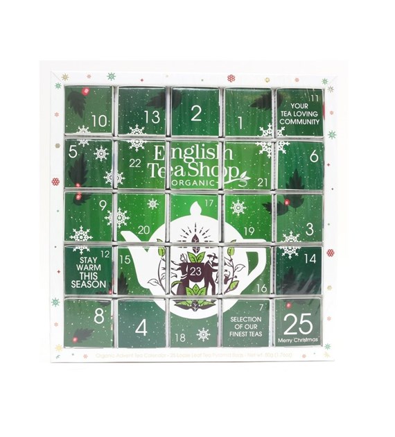 English Tea Shop, Kalendarz adwentowy Green Puzzle, 25 piramidek