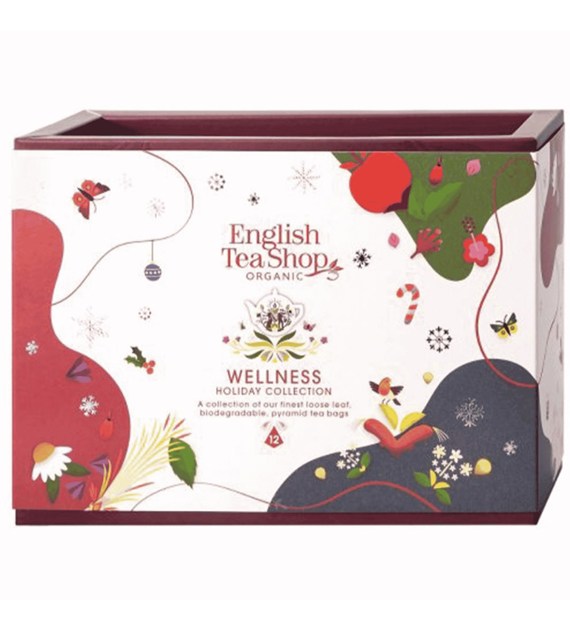 English Tea Shop, BIO, Zestaw herbat idealny na prezent, Holiday Wellness, 3 smaki, 12 piramidek