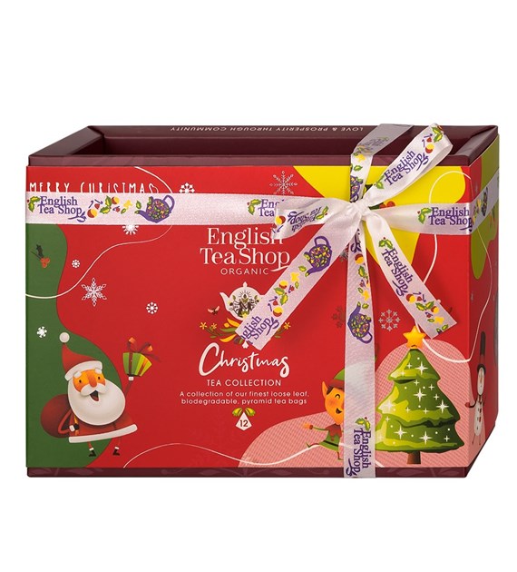 English Tea Shop, BIO, Zestaw BIO herbat idealny na prezent, Collection Santa, 5 smaków, 12 piramidek