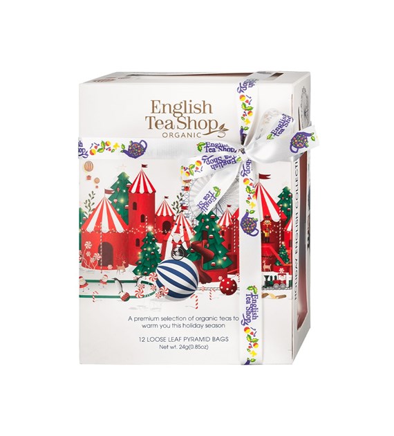 English Tea Shop, BIO, Zestaw herbat idealny na prezent, Holiday New White Prism, 4 smaki, 12 piramidek