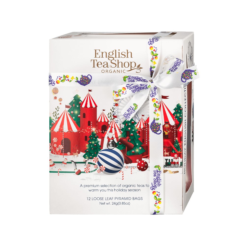 English Tea Shop, BIO, Zestaw herbat idealny na prezent, Holiday New White Prism, 4 smaki, 12 piramidek
